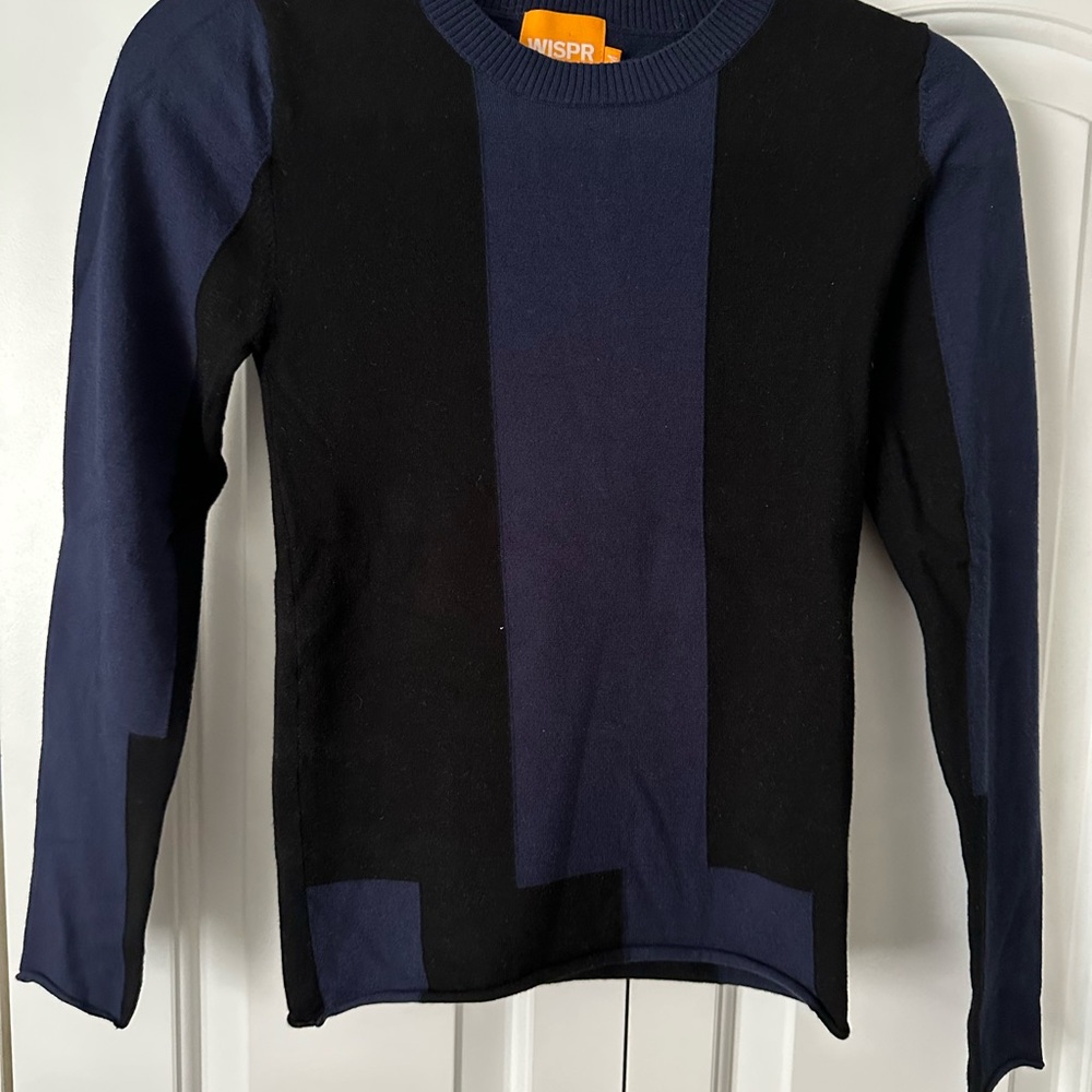WISPR Black and Blue Cotton/Silk Sweater